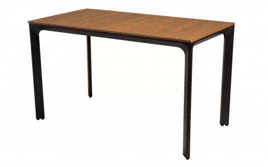 Prostokątny stół ogrodowy aluminium antracyt blat kompozyt teak AREZZO 130x70
