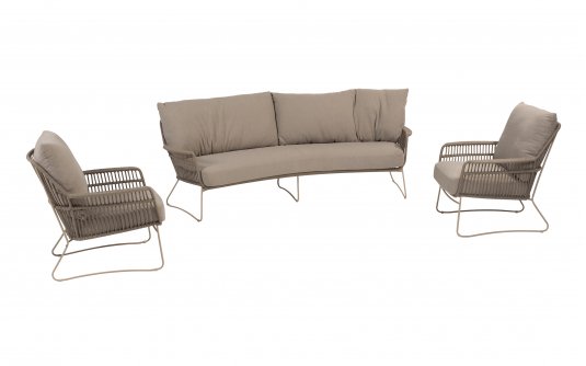 Zestaw wypoczynkowy na taras wysoki BOTANIC 4SO szarobeżowy poduszki Boucle Zestaw wypoczynkowy na taras wysoki BOTANIC 4SO szarobeżowy poduszki Boucle