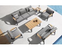 Meble ogrodowe wypoczynkowe aluminiowe szare VISCONTI Higold