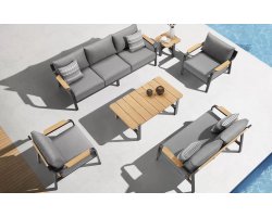 Meble ogrodowe wypoczynkowe aluminiowe szare VISCONTI Higold