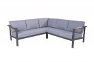 Ciemnoszary aluminiowy zestaw narożnikowy wypoczynkowy nowoczesny GINGER 4so