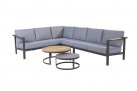 Ciemnoszary aluminiowy zestaw narożnikowy wypoczynkowy nowoczesny GINGER 4so