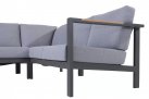 Ciemnoszary aluminiowy zestaw narożnikowy wypoczynkowy nowoczesny GINGER 4so