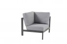 Ciemnoszary aluminiowy zestaw narożnikowy wypoczynkowy nowoczesny GINGER 4so