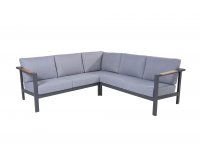 Ciemnoszary aluminiowy zestaw narożnikowy wypoczynkowy nowoczesny GINGER 4so