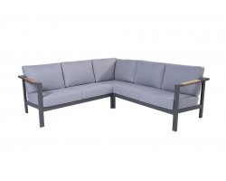 Ciemnoszary aluminiowy zestaw narożnikowy wypoczynkowy nowoczesny GINGER 4so