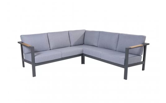 Ciemnoszary aluminiowy zestaw narożnikowy wypoczynkowy nowoczesny GINGER 4so Ciemnoszary aluminiowy zestaw narożnikowy wypoczynkowy nowoczesny GINGER 4so