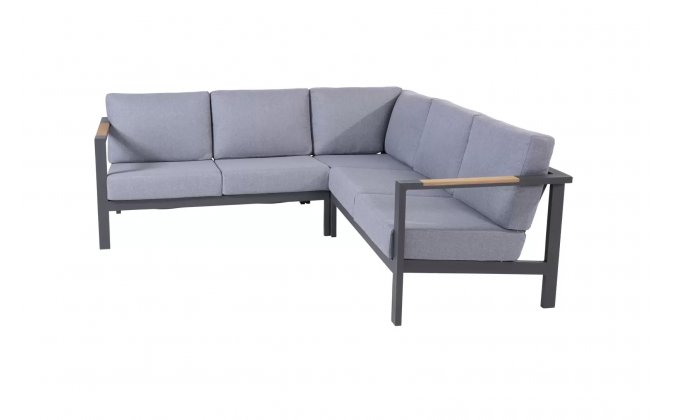 Ciemnoszary aluminiowy zestaw narożnikowy wypoczynkowy nowoczesny GINGER 4so