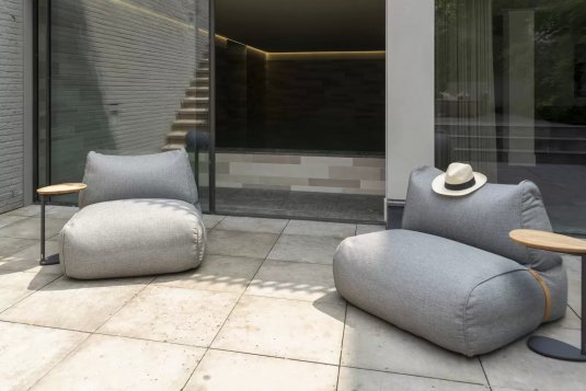 2x fotel miękki ogrodowy pufa z oparciem NOMAD 4so