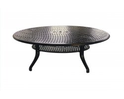 Owalny ogrodowy stół z odlewanego aluminium malowany na czarno KINGS 250x110 cm