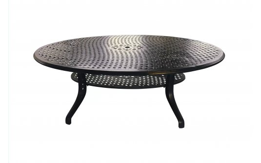 Owalny ogrodowy stół z odlewanego aluminium malowany na czarno KINGS 250x110 cm