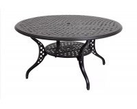 Okrągły ogrodowy stół z odlewanego aluminium malowany na czarno BIG BEN 147 cm