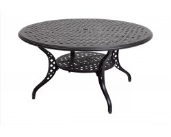 Okrągły ogrodowy stół z odlewanego aluminium malowany na czarno BIG BEN 147 cm
