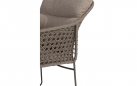Krzesło na taras stołowe MORETTI brązowe z bezowymi poduszkami 