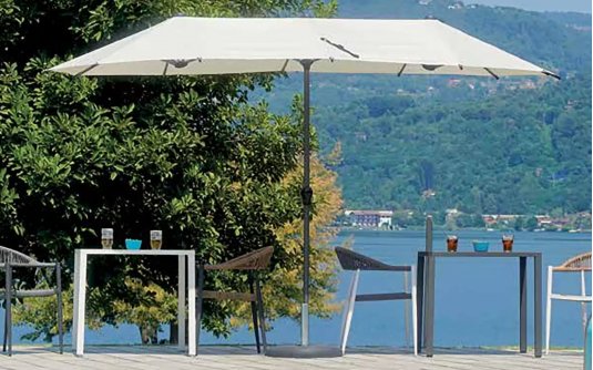 Owalny parasol 2x4 m noga antracyt poszycie poliester ECRU