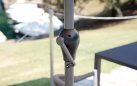 Owalny parasol 2,7x4,5 m noga antracyt poszycie poliester ECRU