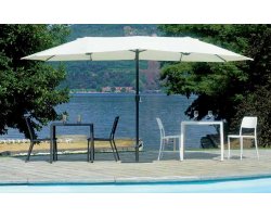 Owalny parasol 2,7x4,5 m noga antracyt poszycie poliester ECRU