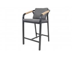 Hoker barowy ogrodowy z poduszkami antracyt RIMINI