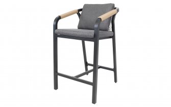 Hoker barowy ogrodowy z poduszkami antracyt RIMINI
