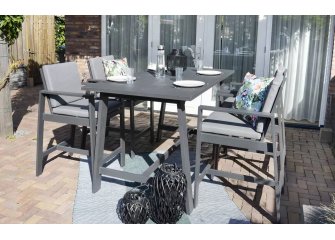 Komplet stołowy barowy na taras cienmoszary RIMINI