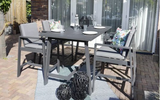 Komplet stołowy barowy na taras cienmoszary RIMINI Komplet stołowy barowy na taras cienmoszary RIMINI