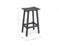 Ciemnoszary komplet barowy ogrodowy ze stołkami SKIPPER bizzotto