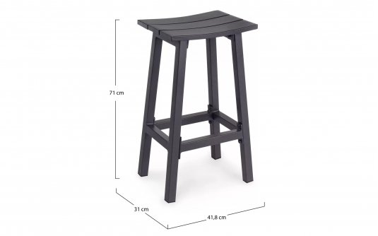 Ciemnoszary komplet barowy ogrodowy ze stołkami SKIPPER bizzotto Ciemnoszary komplet barowy ogrodowy ze stołkami SKIPPER bizzotto