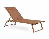 Jasnobrązowy leżak aluminiowy lekki TAYLOR bizzotto