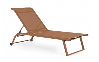 Jasnobrązowy leżak aluminiowy lekki TAYLOR bizzotto