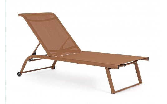 Jasnobrązowy leżak aluminiowy lekki TAYLOR bizzotto