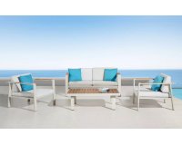 Komplet nowoczesnych mebli ogrodowych aluminiowy beżowy NOFI Higold