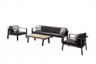 Czarny komplet wypoczynkowy aluminiowy z poduszkami Olefin NOFI Lounge Higold