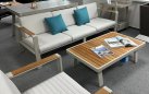 Beżowy komplet wypoczynkowy aluminiowy z poduszkami Olefin NOFI Lounge Higold