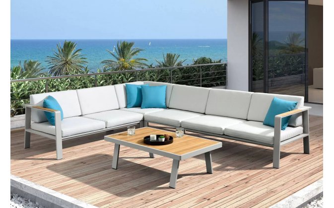 Beżowy aluminiowy narożnik na taras NOFI Higold