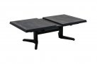 Ciemnoszary rozkłądany stół ogrodowy z podnoszonym blatem MURCIA 143-183