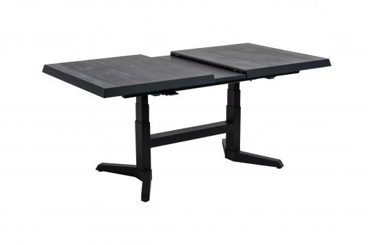 Ciemnoszary rozkłądany stół ogrodowy z podnoszonym blatem MURCIA 143-183