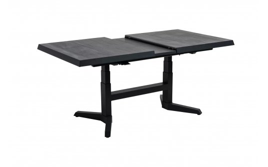 Ciemnoszary rozkłądany stół ogrodowy z podnoszonym blatem MURCIA 143-183