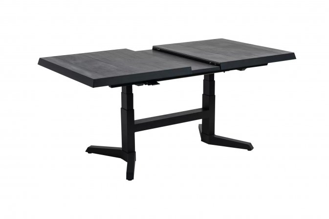 Ciemnoszary rozkłądany stół ogrodowy z podnoszonym blatem MURCIA 143-183