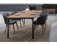 Stół ogrodowy z blatem teak 200x100 cm STONE bizzotto