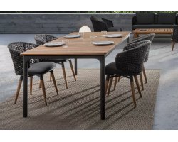 Stół ogrodowy z blatem teak 200x100 cm STONE bizzotto