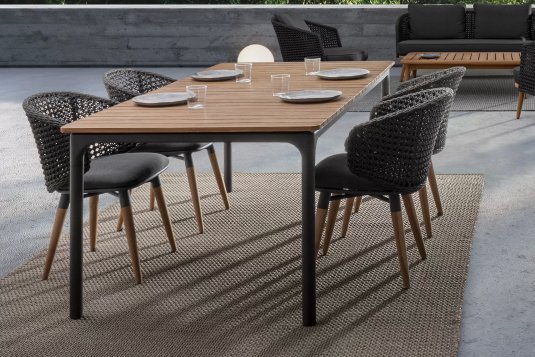 Stół ogrodowy z blatem teak 200x100 cm STONE bizzotto