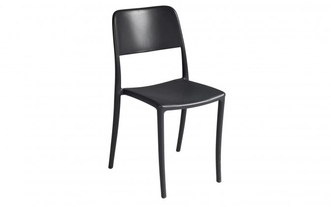 Ciemnoszare krzesło sztaplowane z tworzywa sztucznego RINCON 