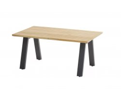 Wysoki stolik kawowy aluminiowo-teakowy AMBASSADOR 4SO 120x70 cm