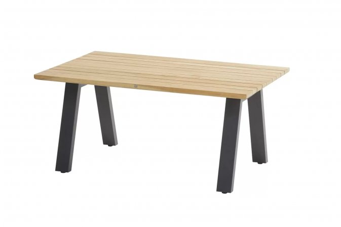 Wysoki stolik kawowy aluminiowo-teakowy AMBASSADOR 4SO 120x70 cm