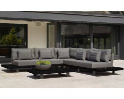 Narożnik wypoczynkowy ogrodowy grafitowy FITZ z głębokimi siedziskami