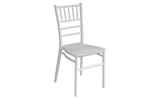 Białe krzesło klasyczne sztaplowane włokno szklane polipropylen CHIAVA