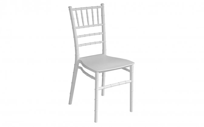 Białe krzesło klasyczne sztaplowane włokno szklane polipropylen CHIAVA