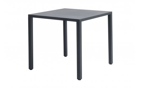 Ciemnoszary stalowy stolik kwadratowy ogrodowy 70x70 ISEO