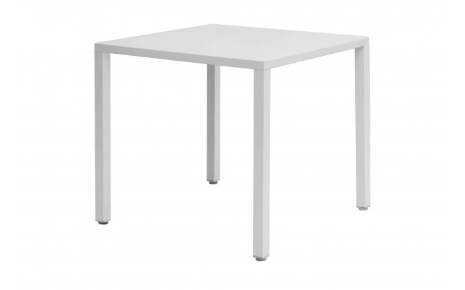 Biały stalowy stolik kwadratowy ogrodowy 70x70 ISEO