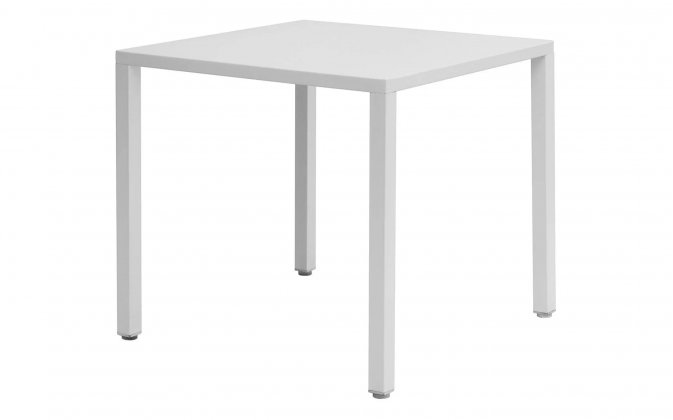 Biały stalowy stolik kwadratowy ogrodowy 80x80 ISEO